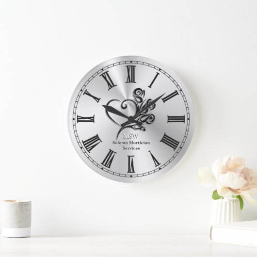 葬儀モルティシアのサービス、ハートとバラ ラージ壁時計 (ホーム)