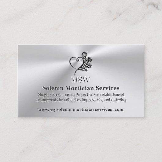 葬儀モルティシアのサービス、ハートとバラ 名刺 (正面)