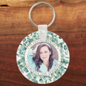 葬儀ユーカリパーソナライズされた記念碑 キーホルダー (正面)