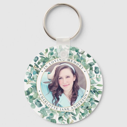 葬儀ユーカリパーソナライズされた記念碑 キーホルダー (裏面)