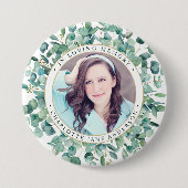 葬儀ユーカリパーソナライズされた記念碑 缶バッジ (正面)