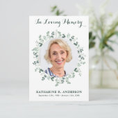 葬儀ユーカリ悔やみや弔慰メモリアル写真 サンキューカード (スタンド正面)