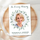 葬儀ユーカリ悔やみや弔慰メモリアル写真 サンキューカード