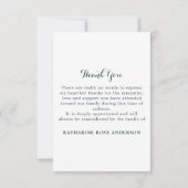 葬儀ユーカリ記念撮影悔やみや弔慰 サンキューカード (裏面)