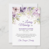 葬儀ラベンダーパープルバイオレットメモリありがとう カード (正面)