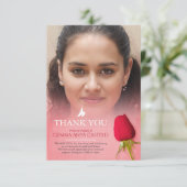 葬儀レッドローズフォトファミリーサンキューカード サンキューカード (スタンド正面)