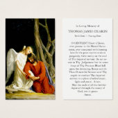 葬儀ロスエンジェル心地よい祈りの言葉同情カード (正面&裏面)