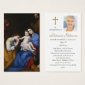 葬儀ロスカリー聖なる家族の祈りの言葉同情カード (正面&裏面)