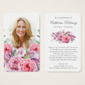 葬儀ロスカントリーガーデン祈りの言葉同情カード (正面&裏面)