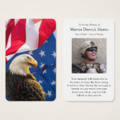 葬儀ロスカードイーグル祈りの言葉同情カード (正面&裏面)