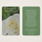 葬儀ロスバラ記念祈りの言葉慰霊カード (正面&裏面)