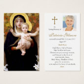 葬儀ロスマドンナリリー祈りの言葉共感カード (正面&裏面)