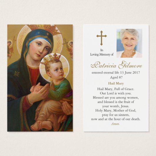 葬儀ロス永久救済祈りの言葉共感表 (正面&裏面)