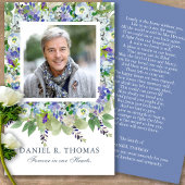 葬儀ロス紫の花模様祈りの言葉同情カード