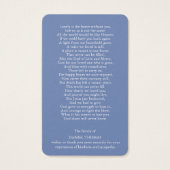 葬儀ロス紫の花模様祈りの言葉同情カード (裏面)