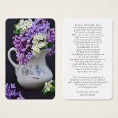 葬儀ロス薄紫記念祈りの言葉慰霊カード (正面&裏面)