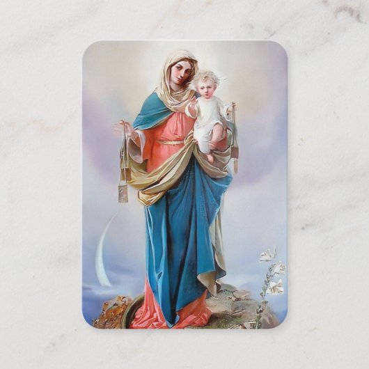 葬儀ロス賛美マリー祈りの言葉同情カード 名刺 (正面)