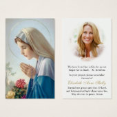 葬儀ロス・メアリ祈ーの祈りの言葉同情カード (正面&裏面)