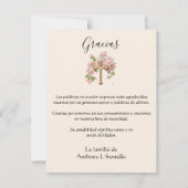 葬儀ヴァージンマスペインのリー·宗教的感謝 サンキューカード (裏面)