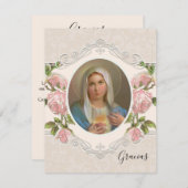 葬儀ヴァージンマスペインのリー·宗教的感謝 サンキューカード (正面/裏面)