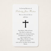 葬儀ヴァージンメアリーメダル祈りの言葉共感表 (裏面)