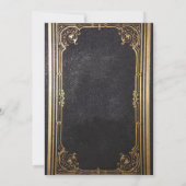 葬儀ヴィンテージエレガントブラック金ゴールド写真 招待状 (裏面)