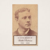 葬儀ヴィンテージフォトスクリプト記念祈りの言葉カード (正面)