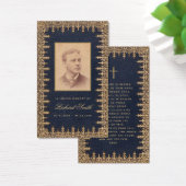 葬儀ヴィンテージ金ゴールドブルーメモリアル祈りの言葉カード (デスク)