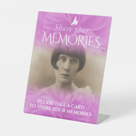 葬儀共有あなたの思い出のサインバラ紫ピンク 台座サイン