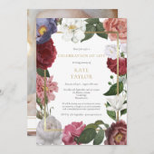 葬儀写真お祝いの生活フローラ 招待状 (正面/裏面)