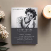 葬儀写真のお祝いでミニマル 招待状