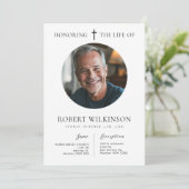 葬儀写真の人生を讃えるミニマルな人 招待状 (スタンド正面)