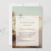 葬儀写真エレガント熱帯島のヤシの木 招待状 (正面)
