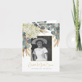 葬儀写真フローラエレガントユーカリ葉 招待状