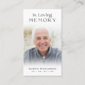 葬儀写真愛用メモリ祈りの言葉カード 名刺 (正面)