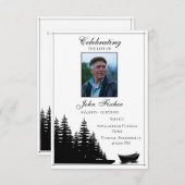 葬儀写真祈りの言葉カード白黒聖句 (正面/裏面)