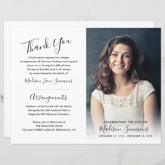 葬儀写真追悼会 (正面/裏面)