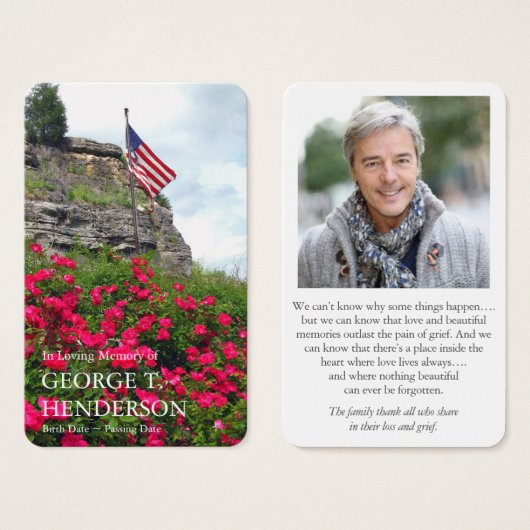 葬儀国旗と花祈りの言葉共感表 (正面&裏面)