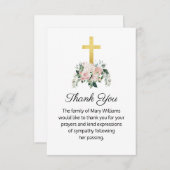 葬儀宗教クリスチャンフローラありがとう サンキューカード (正面/裏面)