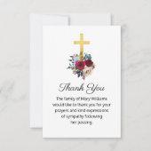 葬儀宗教的金ゴールドクロスフローラありがとう サンキューカード (正面)