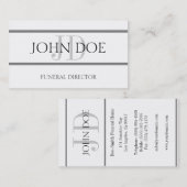 葬儀屋の白いまたは灰色のストライプ 名刺 (正面/裏面)