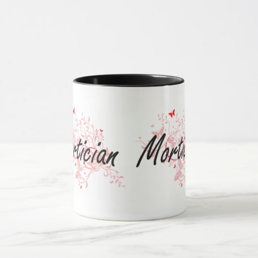 葬儀屋の蝶との芸術的な仕事デザイン マグカップ (中央)