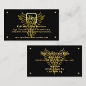 葬儀屋サービス、金正方形、上昇のフェニックス 名刺 (正面/裏面)