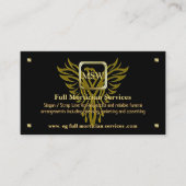 葬儀屋サービス、金正方形、上昇のフェニックス 名刺 (正面)