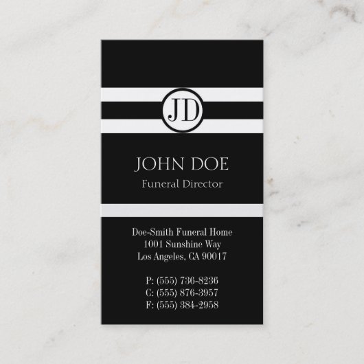 葬儀屋ペンダントの黒 名刺 (正面)