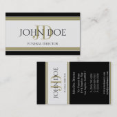 葬儀屋黒い金ゴールドは縞で飾ります 名刺 (正面/裏面)