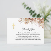 葬儀式宗教記念フローラ十字架 サンキューカード (スタンド正面)