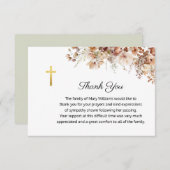 葬儀式宗教記念フローラ十字架 サンキューカード (正面/裏面)