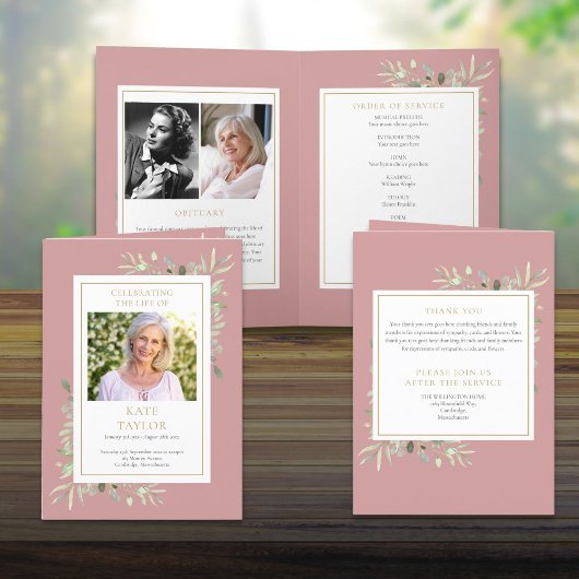 葬儀式緑地記念折り畳み式 プログラム