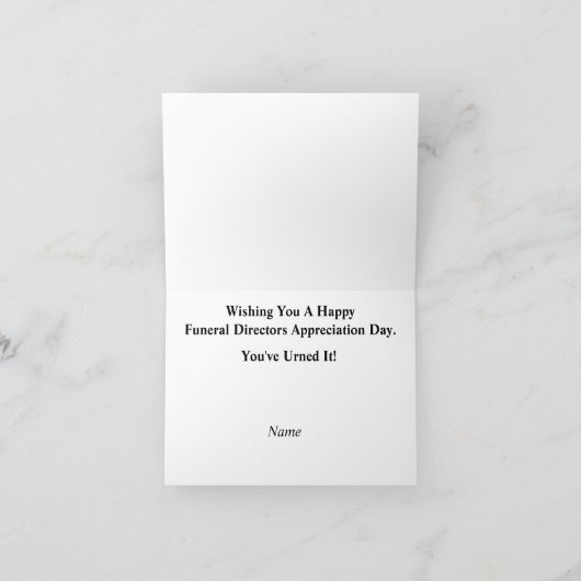 葬儀役員の感謝の日のグリーティングカード カード (内部)